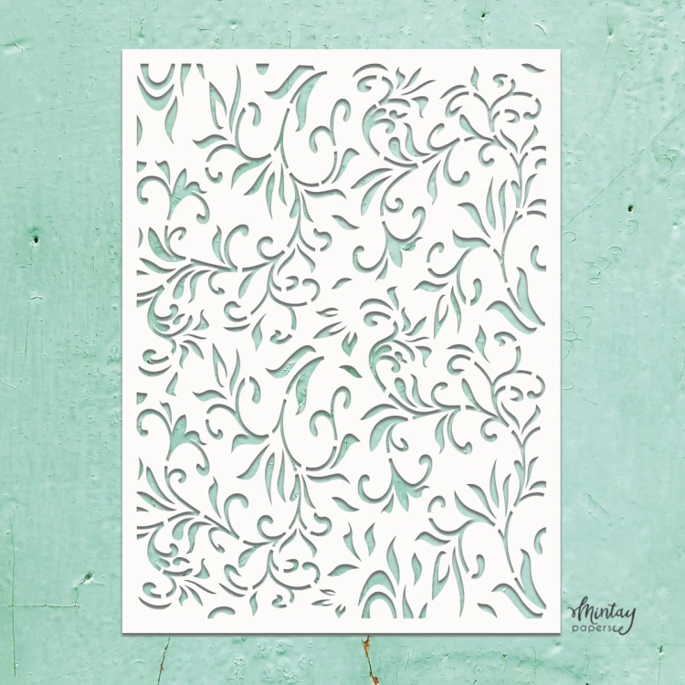 Mintay Kreativa - Szablon - Floral Swirls