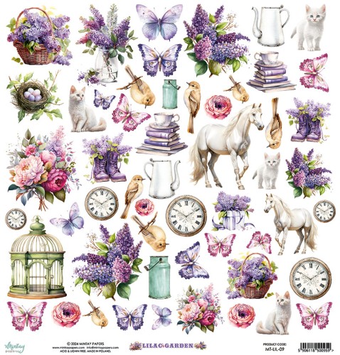 Arkusz Elementów 30,5 x 30,5 cm - Lilac Garden