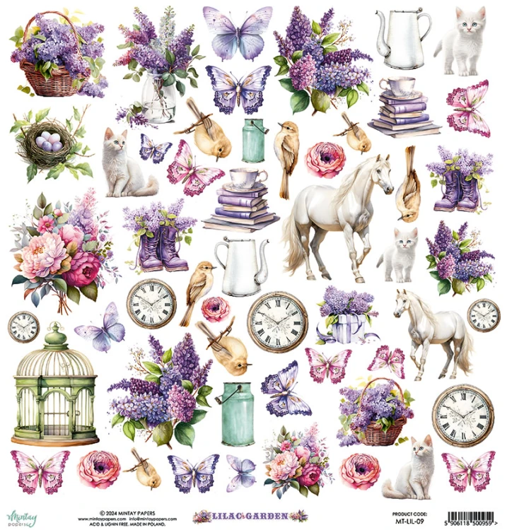 Arkusz Elementów 30,5 x 30,5 cm - Lilac Garden