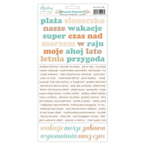 Naklejki Papierowe - Coastal Memories - Słowa POLSKIE