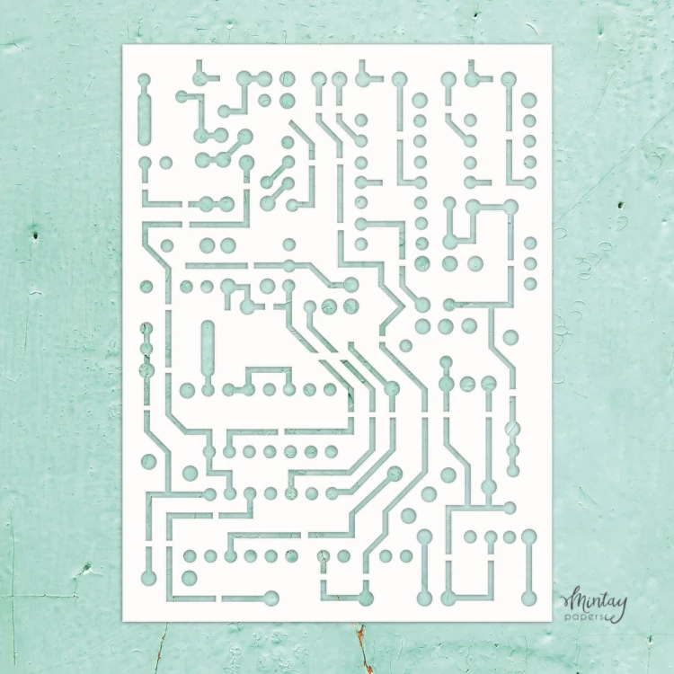 Mintay Kreativa - Szablon - Circuit Board