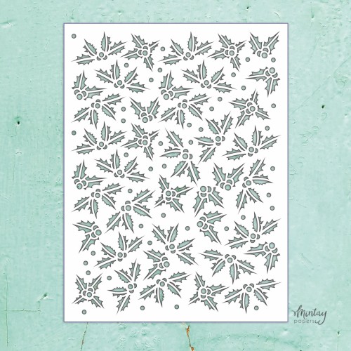 Mintay Kreativa - Szablon - Holly Leaves