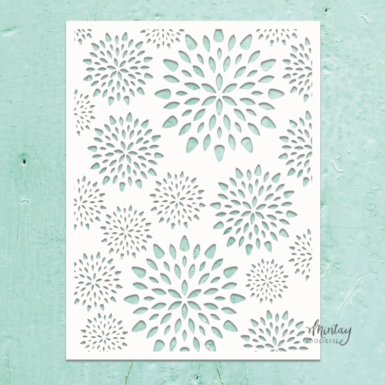 Mintay Kreativa - Szablon  - Aster Flowers
