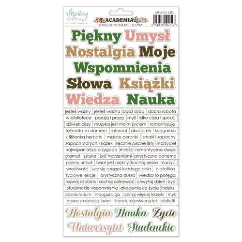 Naklejki Papierowe - Academia - Słowa POLSKIE