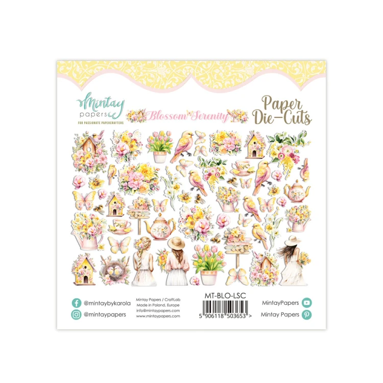 Papierowe Elementy - Blossom Serenity, 60 szt.