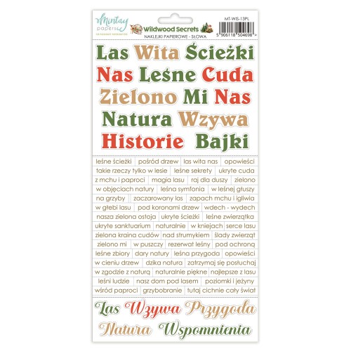 Naklejki Papierowe - Wildwood Secrets - Słowa PL