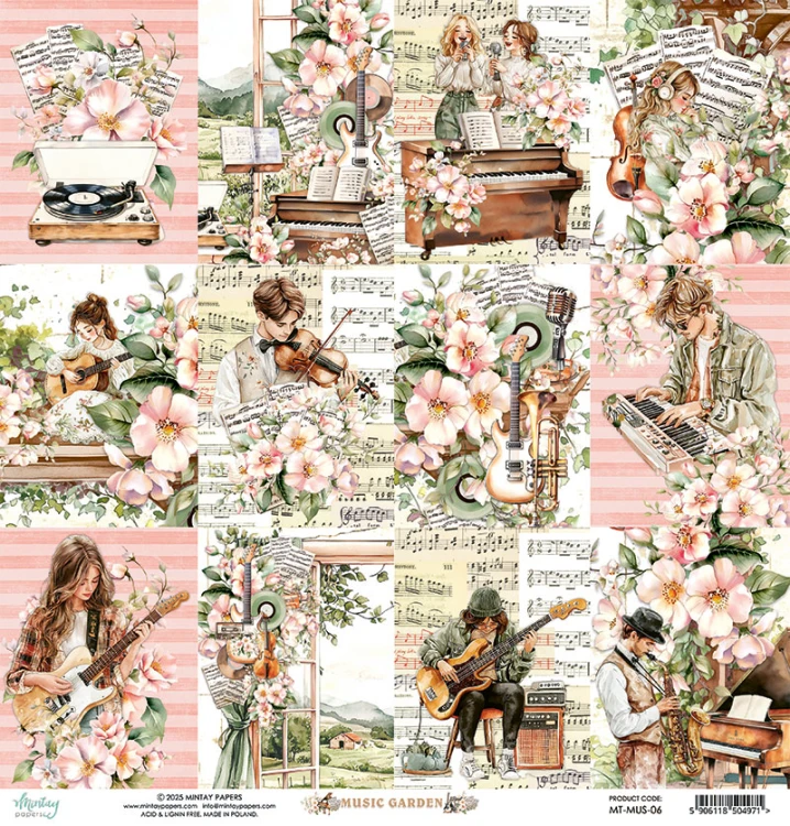 Papier 30,5 x 30,5 cm - Music Garden 06