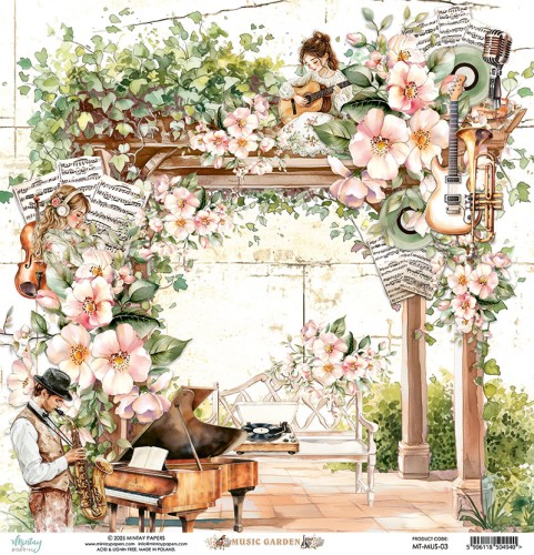 Papier 30,5 x 30,5 cm - Music Garden 03