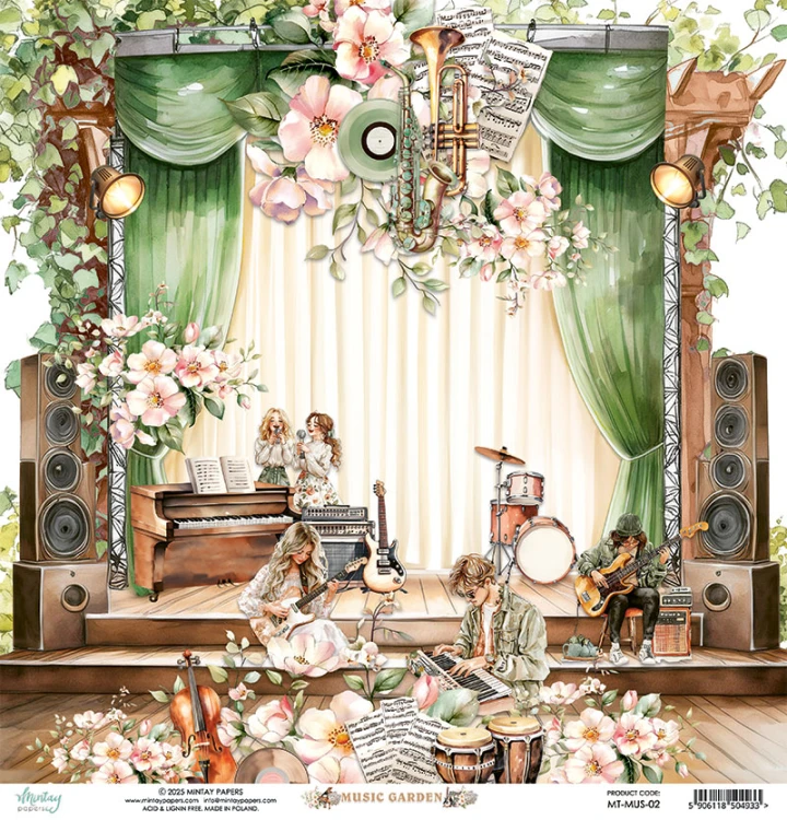 Papier 30,5 x 30,5 cm - Music Garden 02