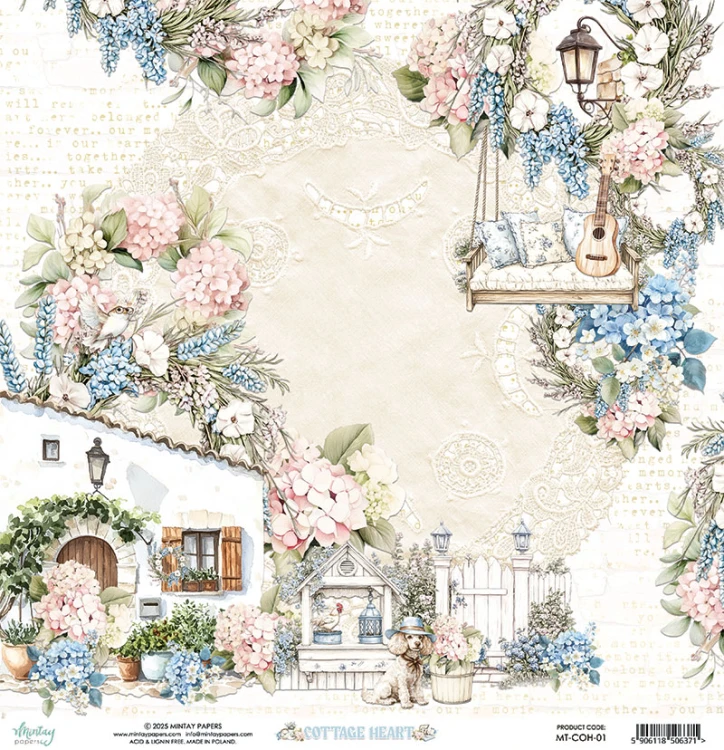 Papier 30,5 x 30,5 cm - Cottage Heart 01