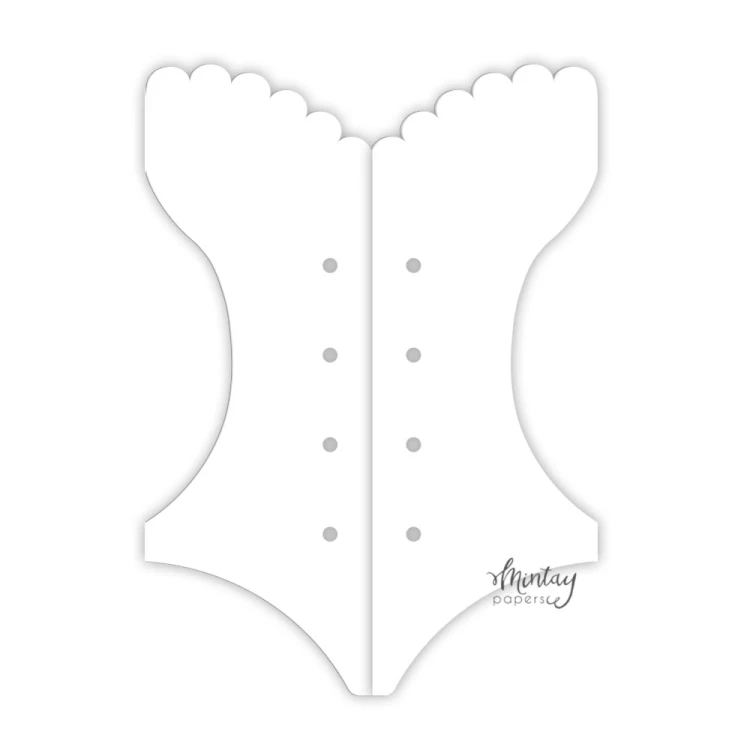 Mintay Basic - Baza Kartki Gorset - BIAŁA, 5 pcs