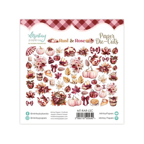 Papierowe Elementy - Rust & Rose, 60 szt.