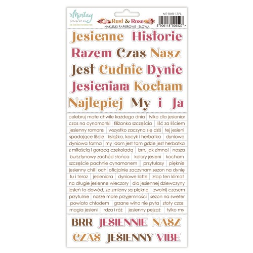 Naklejki Papierowe - Rust & Rose - Słowa PL