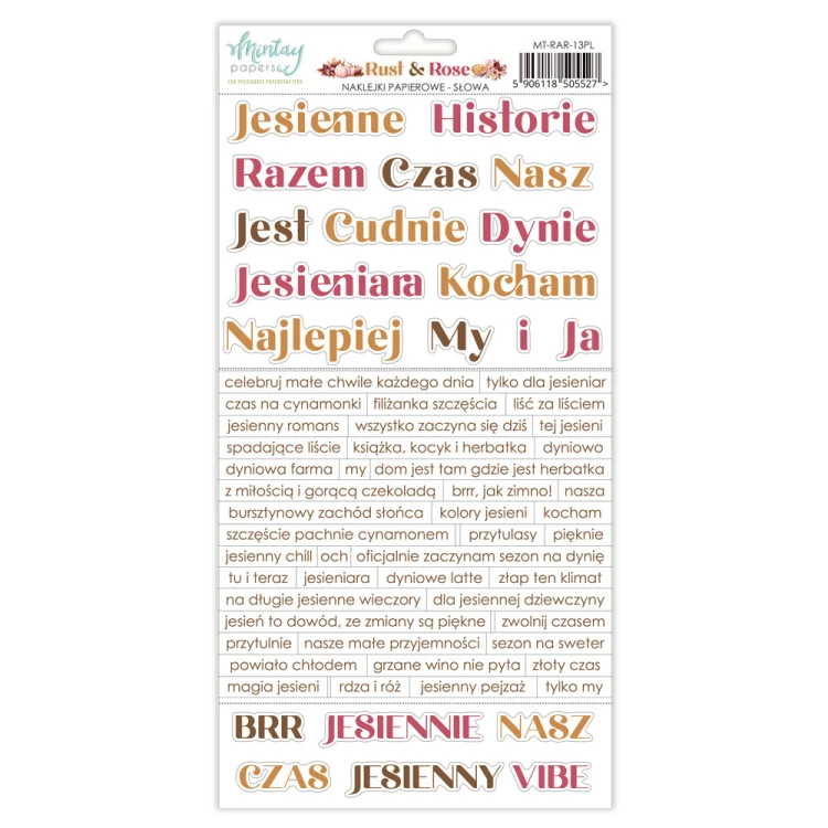 Naklejki Papierowe - Rust & Rose - Słowa PL