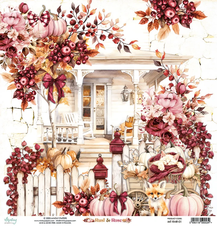 Papier 30,5 x 30,5 cm - Rust & Rose 01