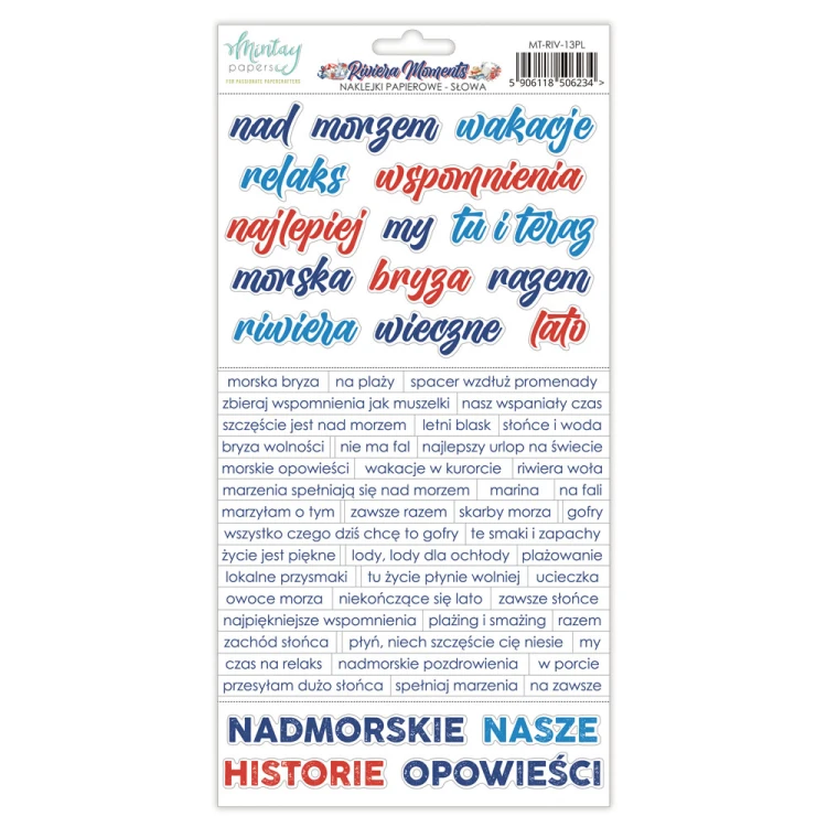Naklejki Papierowe - Riviera Moments - Słowa PL