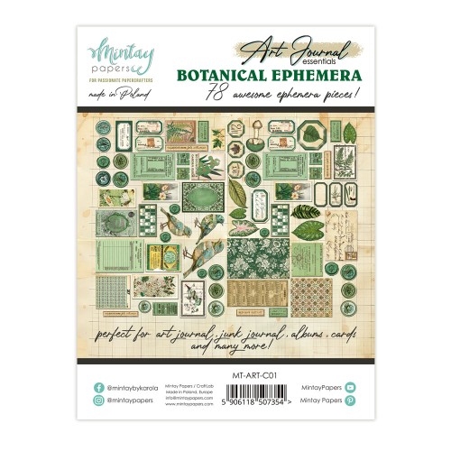 Art Journal - Papierowe Elementy - Botanical, 78 szt.