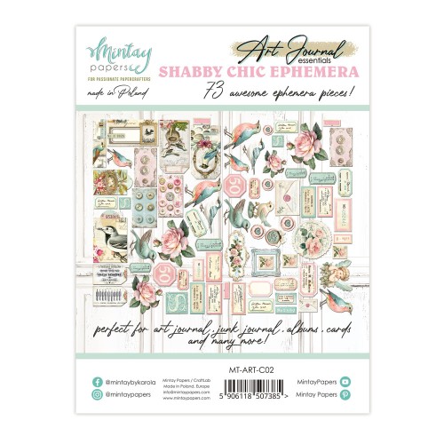 Art Journal - Papierowe Elementy - Shabby Chic, 73 szt.