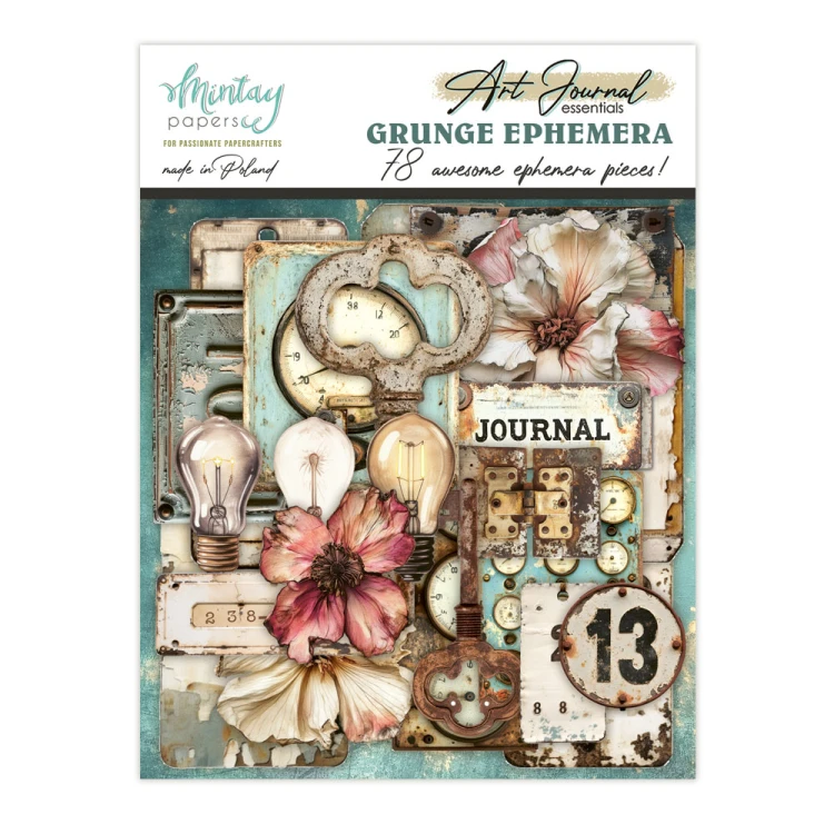 Art Journal - Papierowe Elementy - Grunge, 78 szt.