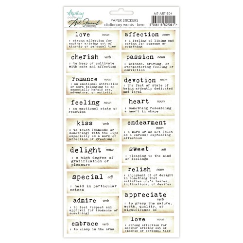 Naklejki Papierowe Art Journal - Dictionary Words - Love