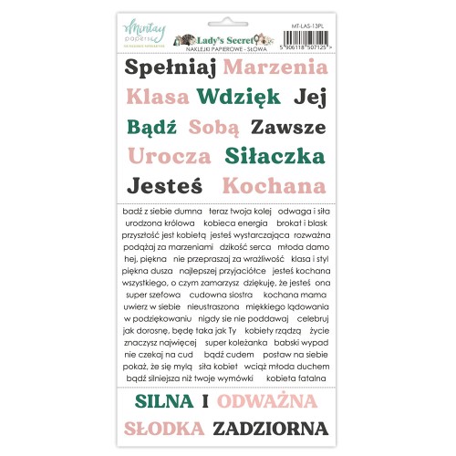 Naklejki Papierowe - Lady's Secret - Słowa PL