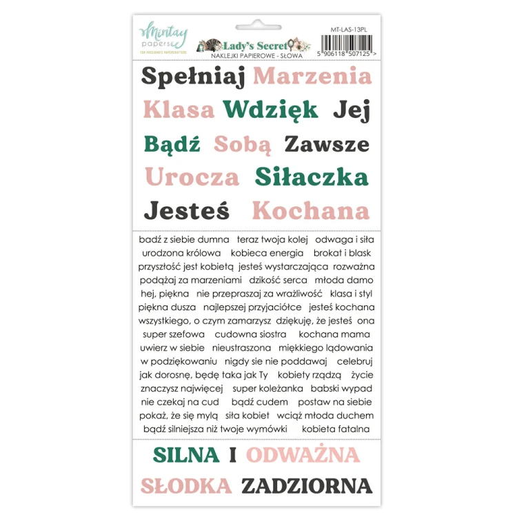 Naklejki Papierowe - Lady's Secret - Słowa PL