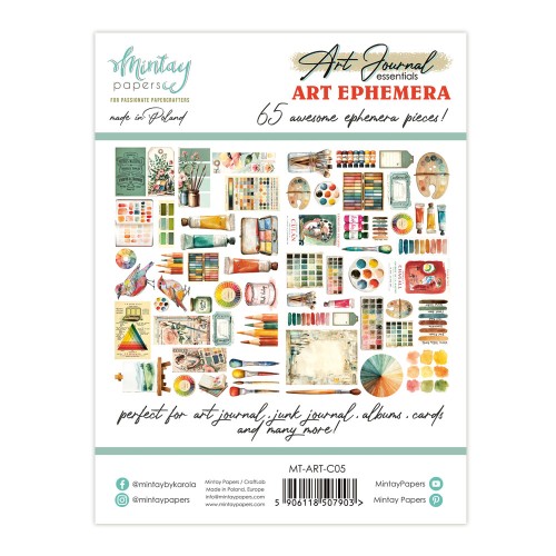 Art Journal - Papierowe Elementy - Art, 65 pcs