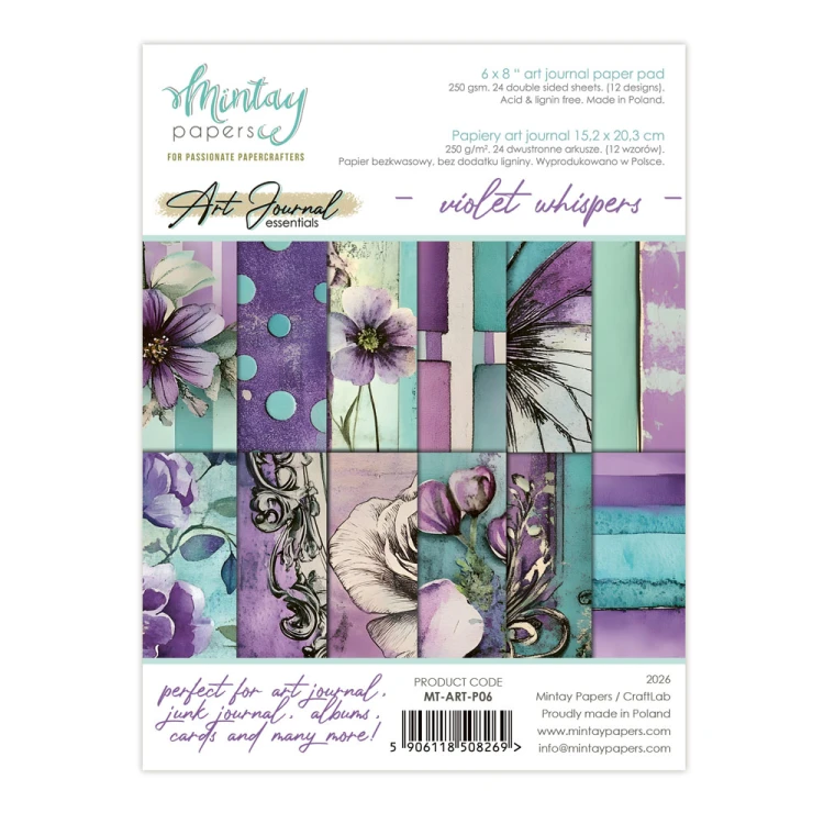 Zeszyt Papierów Art Journal - Violet Whispers