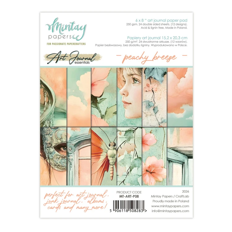 Zeszyt Papierów Art Journal - Peachy Breeze