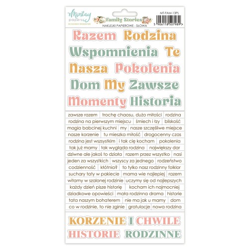 Naklejki Papierowe - Family Stories - Słowa PL