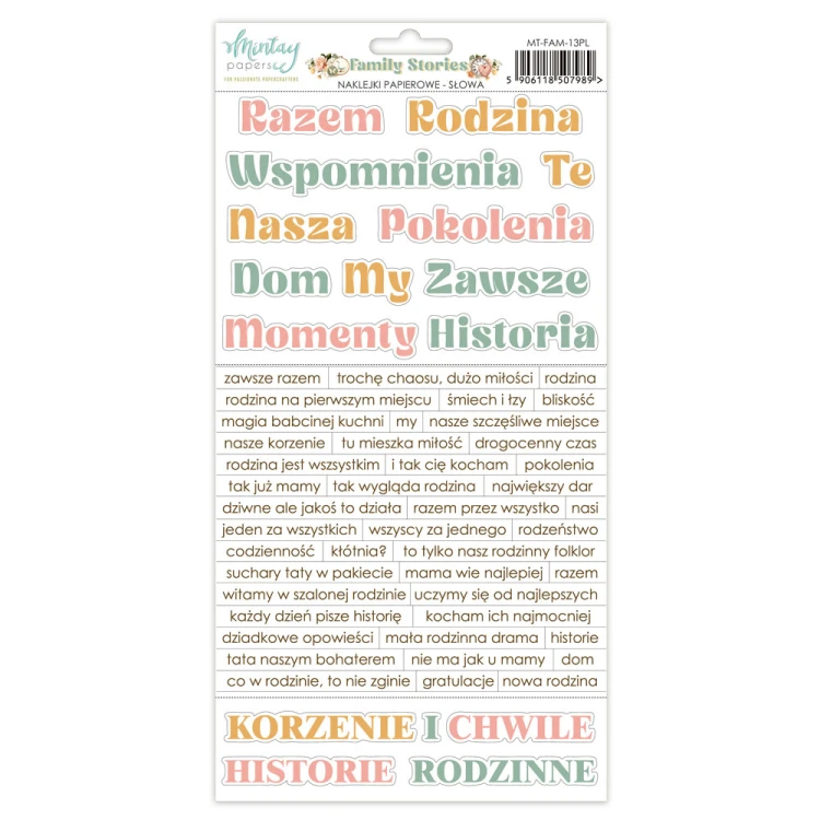 Naklejki Papierowe - Family Stories - Słowa PL