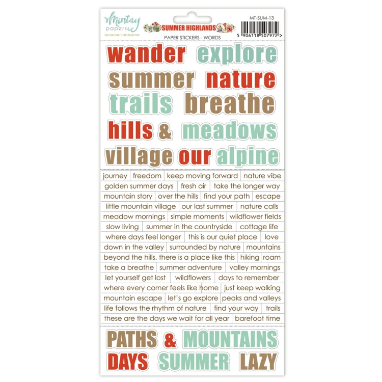 Naklejki Papierowe - Summer Highlands - Słowa ENG