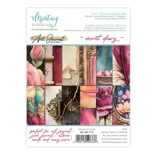 Zestaw Papierów Art Journal 15,2 x 20,3 cm - Secret Diary