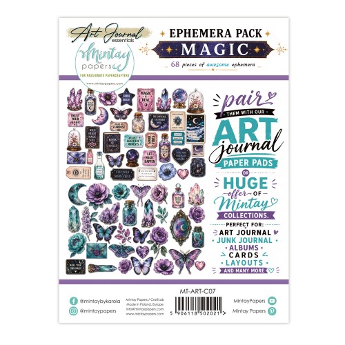 Art Journal - Papierowe Elementy - Magic, 68 szt.