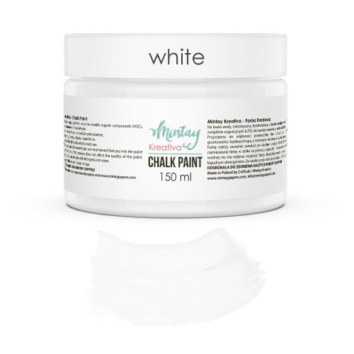 Mintay Kreativa - Farba Kredowa, 150 ml - WHITE