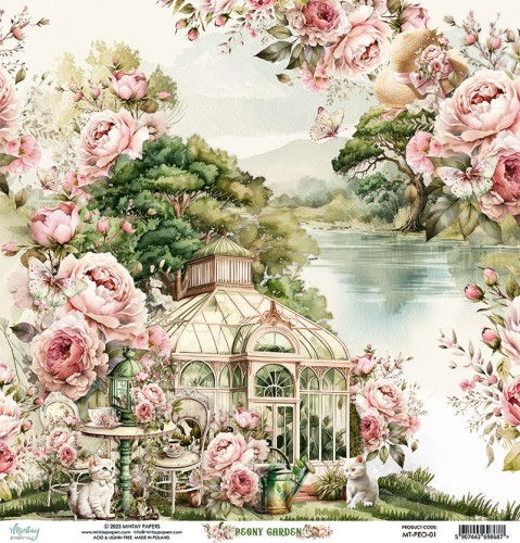 Papier 30,5 x 30,5 cm - Peony Garden 01