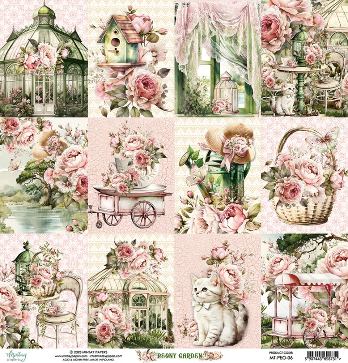 Papier 30,5 x 30,5 cm - Peony Garden 06