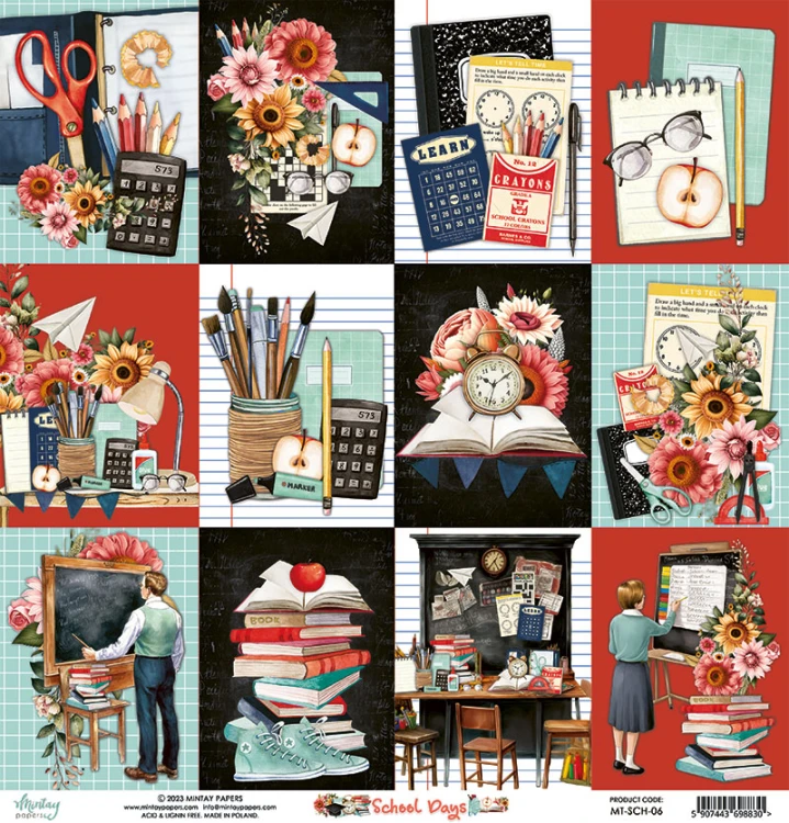 Papier 30,5 x 30,5 cm - School Days 06