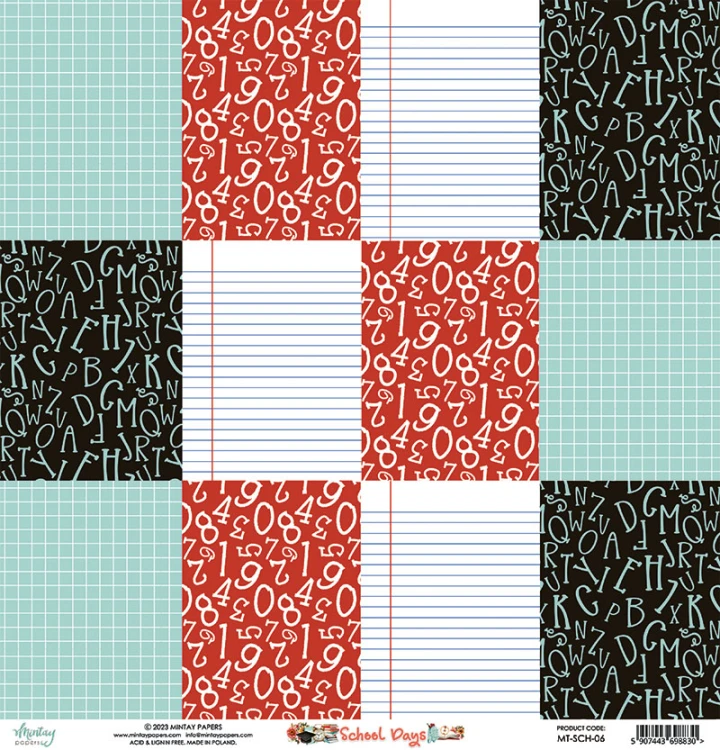 Papier 30,5 x 30,5 cm - School Days 06