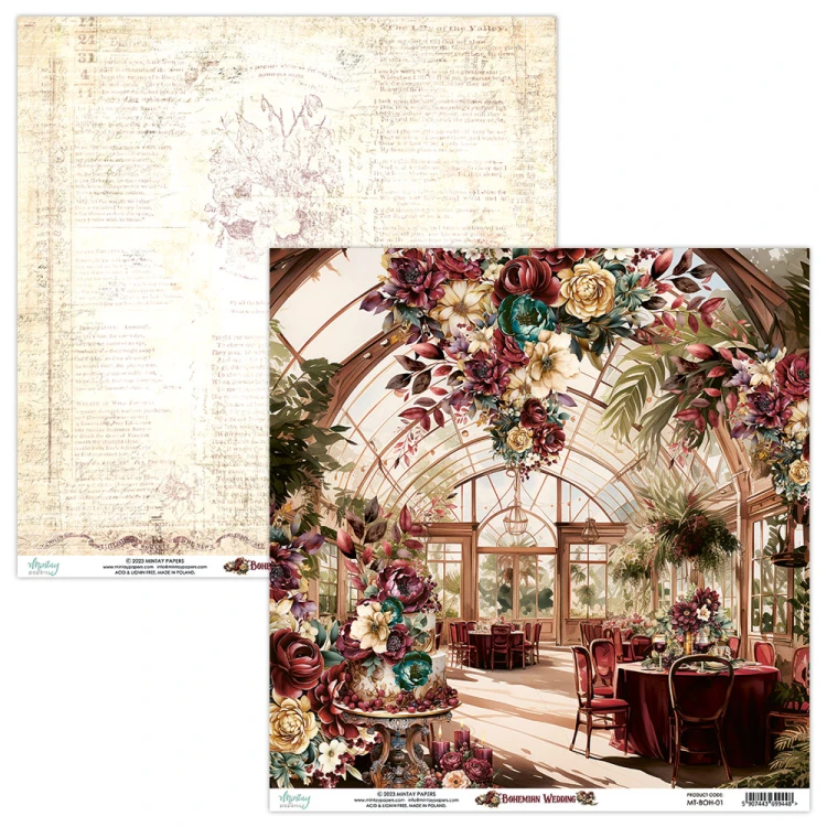 Papier 30,5 x 30,5 cm - Bohemian Wedding 01