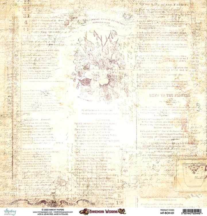 Papier 30,5 x 30,5 cm - Bohemian Wedding 01